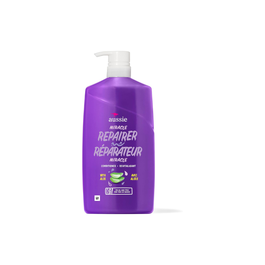 Aussie Miracle Repairer Conditioner with Aloe for All Hair Types, Paraben Free, 778 mL