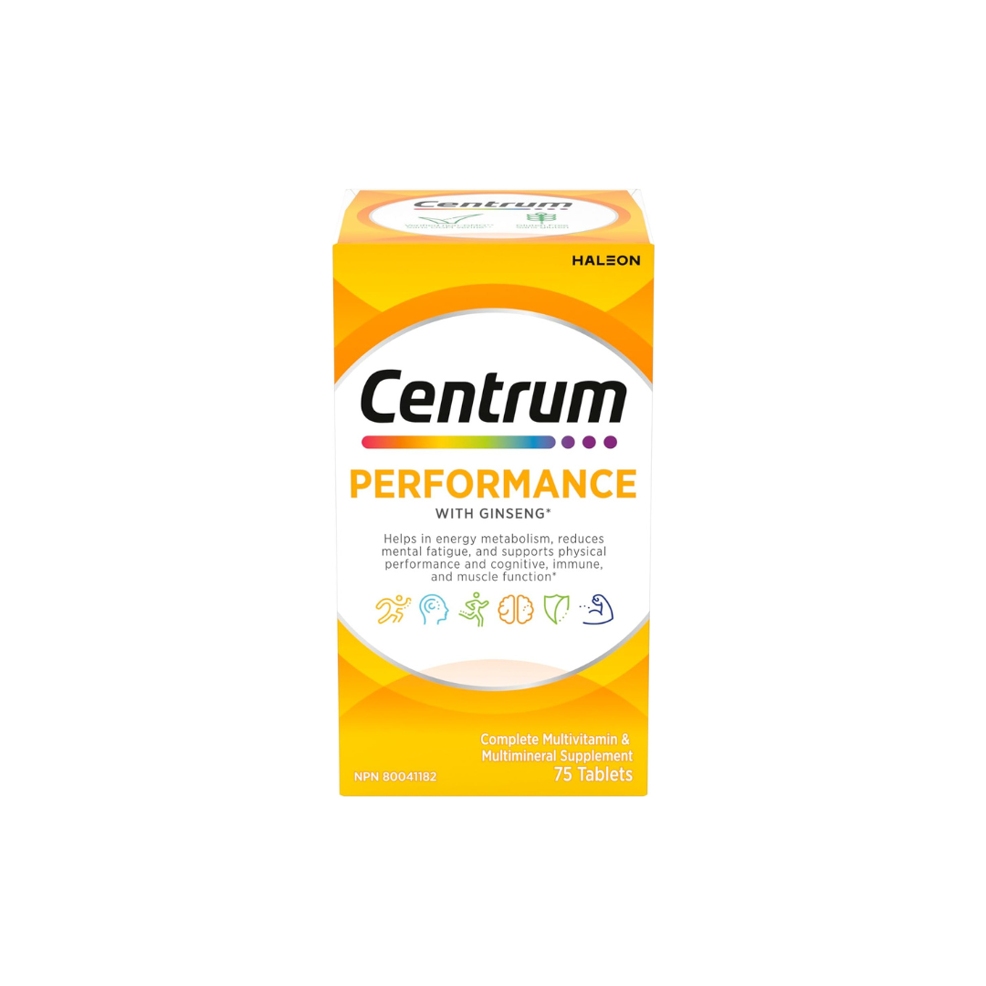 Centrum Performance Multivitamins/Minerals Supplement for Men & Women with Ginseng for Energy, 75 Tablets