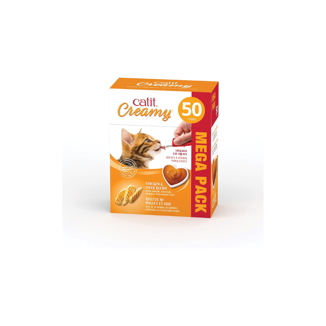 Catit Creamy Treats, Chicken & Liver, 50 tubes