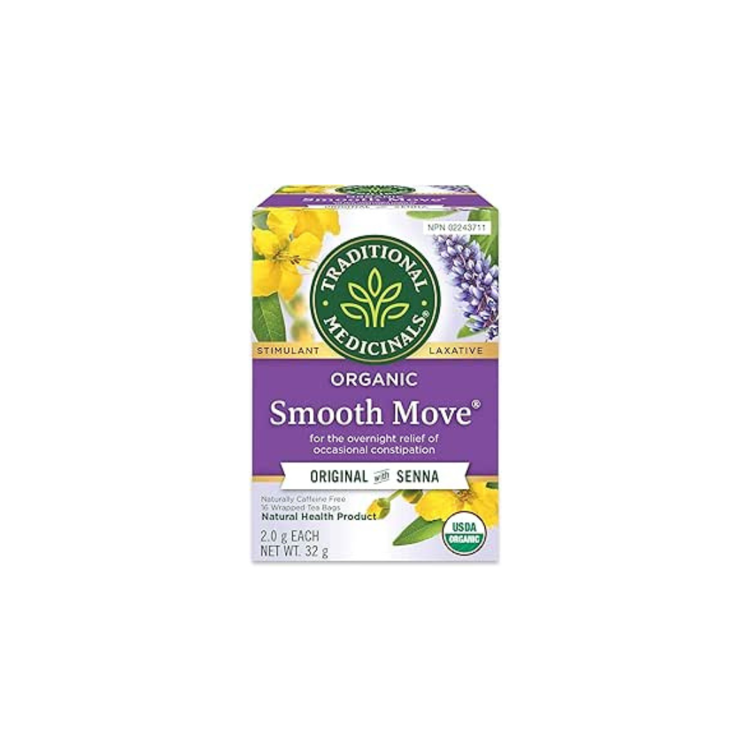 Traditional Medicinals - Organic Smooth Move Laxative Herbal Tea (Pack of 1)- 16 Tea Bags Total