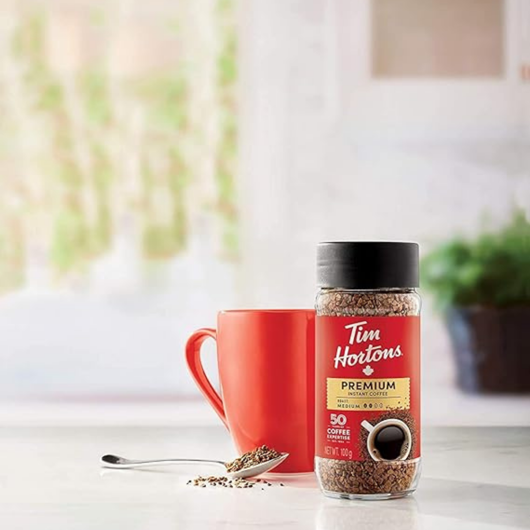 Tim Hortons Medium Roast Instant Coffee, 100% Colombian, 100g Jar