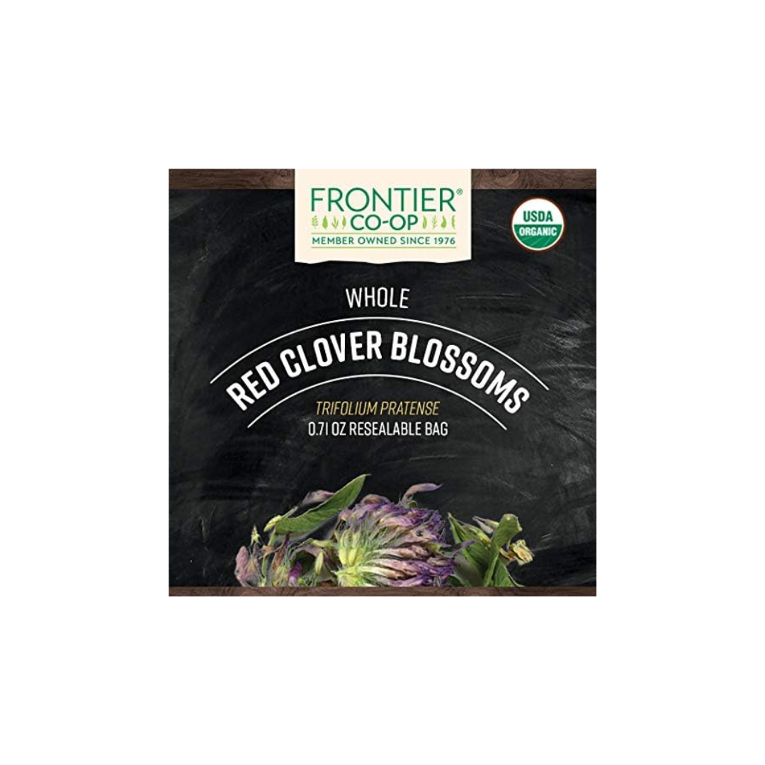 Frontier Co-op Organic Whole Red Clover Blossoms, 0.71oz - Fragrant, Natural and Versatile for Garnishes and Red Clover Tea - Kosher, Non-Irradiated