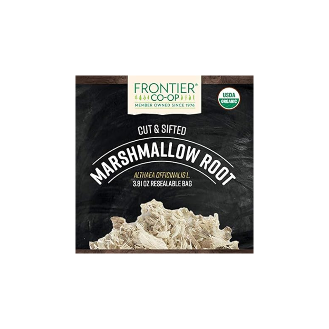 Frontier Co-op Organic Marshmallow Root Herb, Cut and Sifted, 3.8oz Bag – Perfect for Marshmallow Root Tea, Powder, Capsules and More