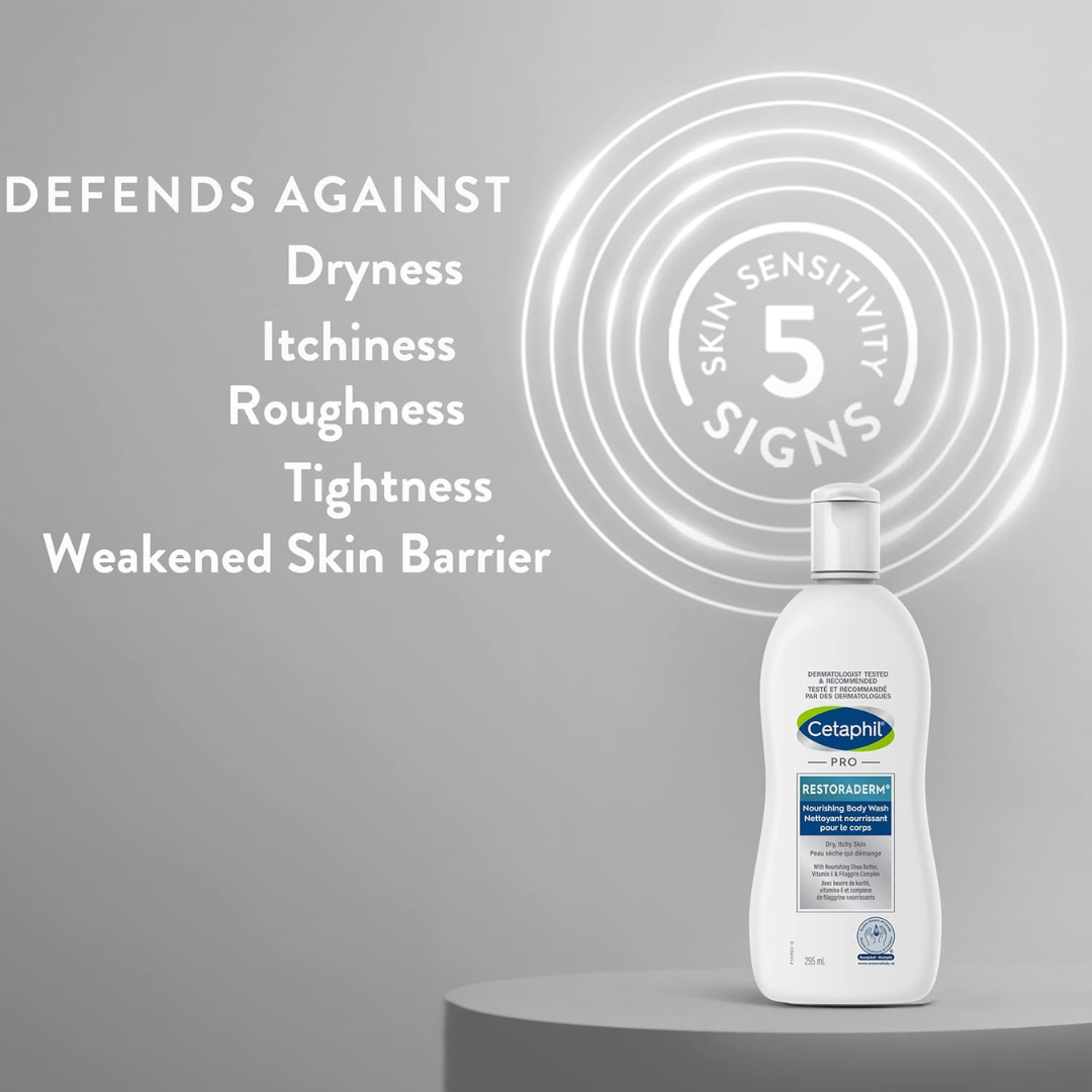 Cetaphil PRO RestoraDerm Nourishing Body Wash With Filaggrin and Shea Butter 295ml