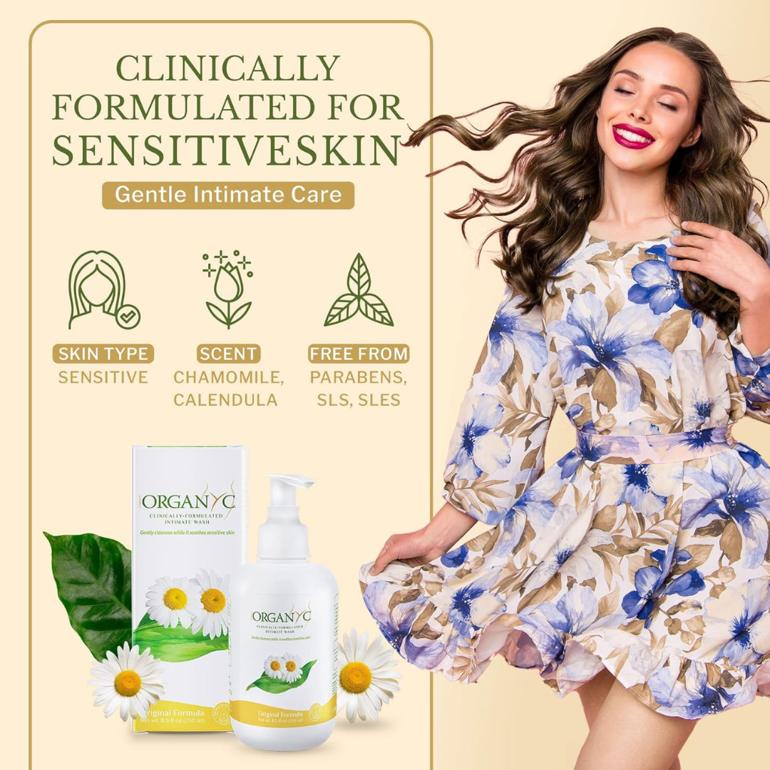 Organyc Feminine Intimate Wash for Sensitive Skin with Chamomile 8.5 Fluid Ounce