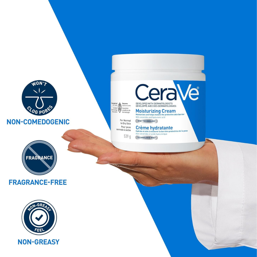 CeraVe Moisturizing Cream, Daily Face, Hands & Body Cream 539 Grams