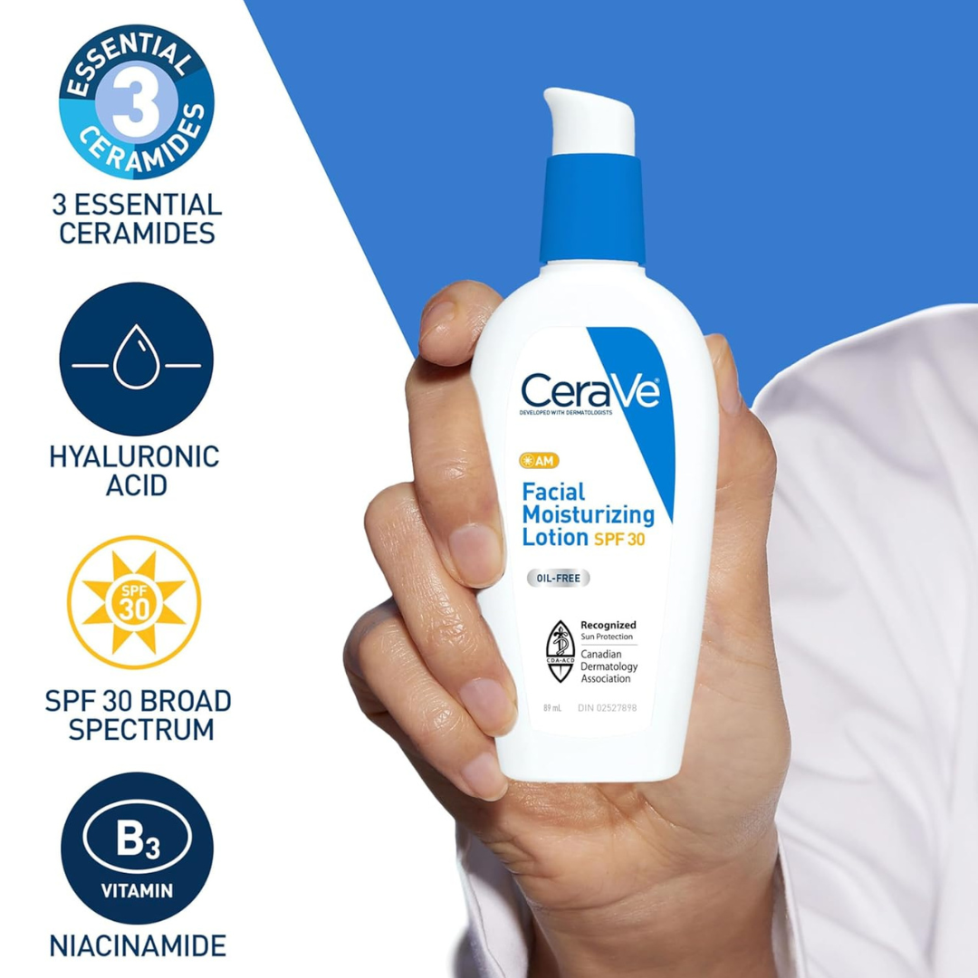 CeraVe Facial Moisturizer with SPF 30. Face Sunscreen Lotion 89ML