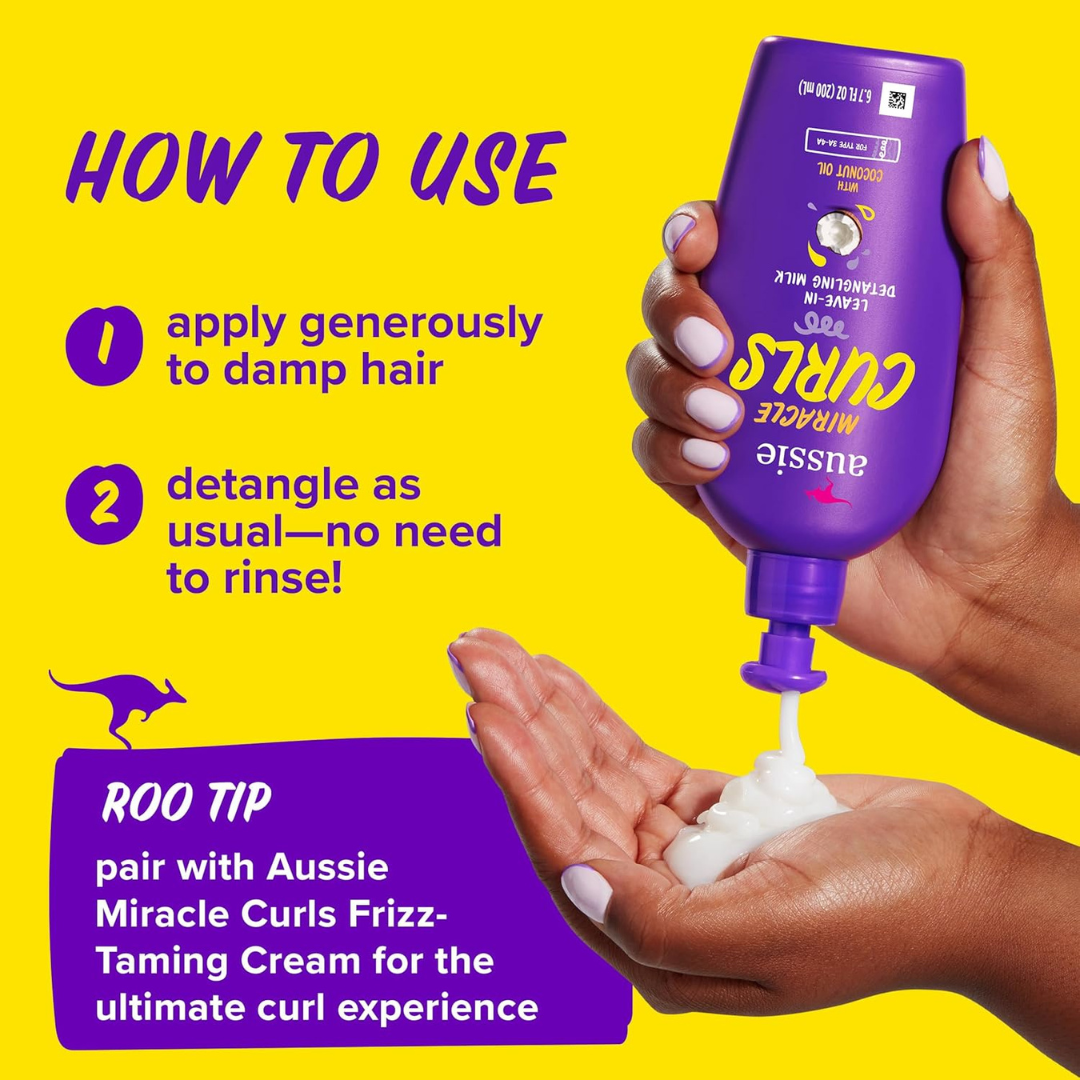 Aussie Leave-In Detangling Milk Miracle Curls 6.7 Ounce