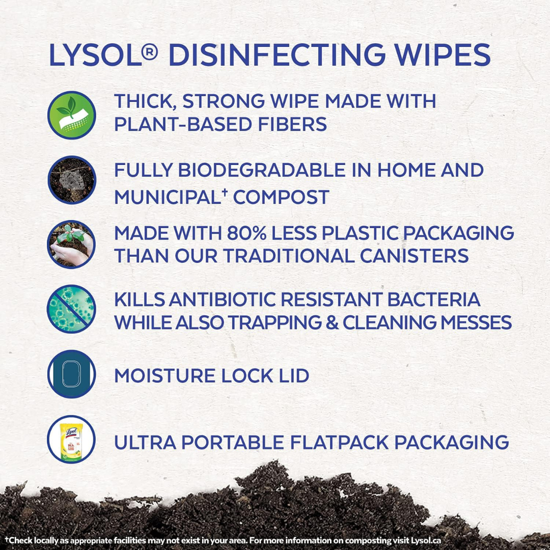 Lysol Disinfecting Wipes Flatpack, Citrus