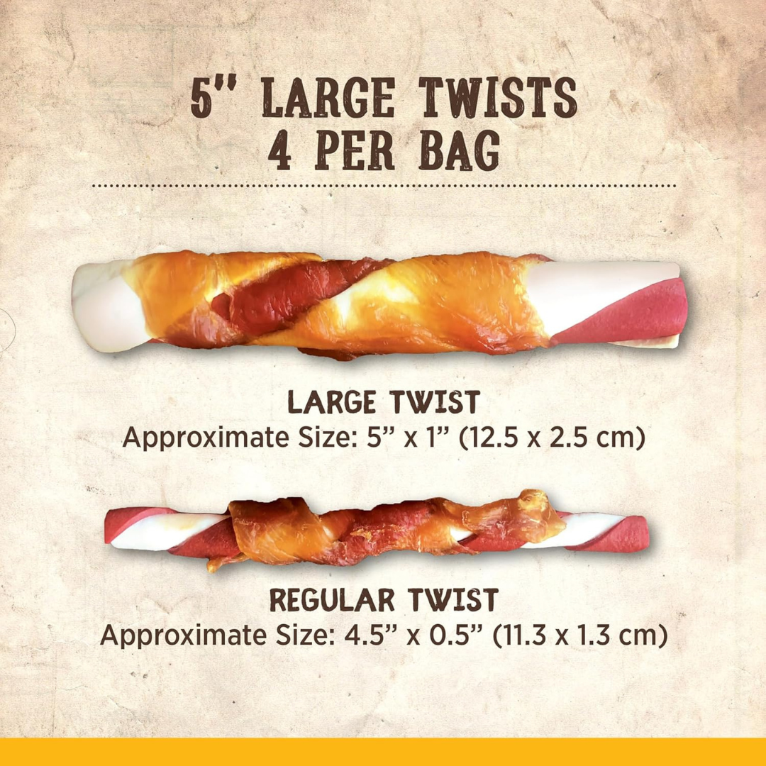 Zoe Better Than Rawhide Dog Treats 4 Large Twists