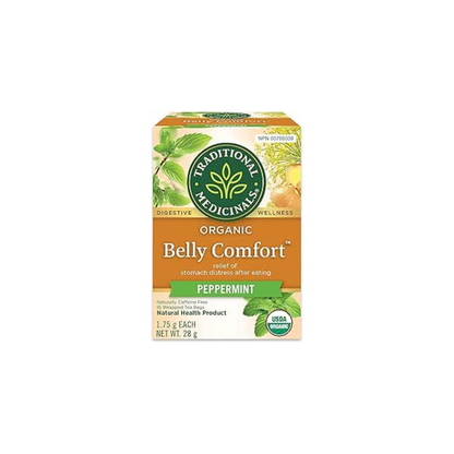 Traditional Medicinals - Organic Belly Comfort Peppermint Herbal Tea (Pack of 1) 16 Tea Bags Total