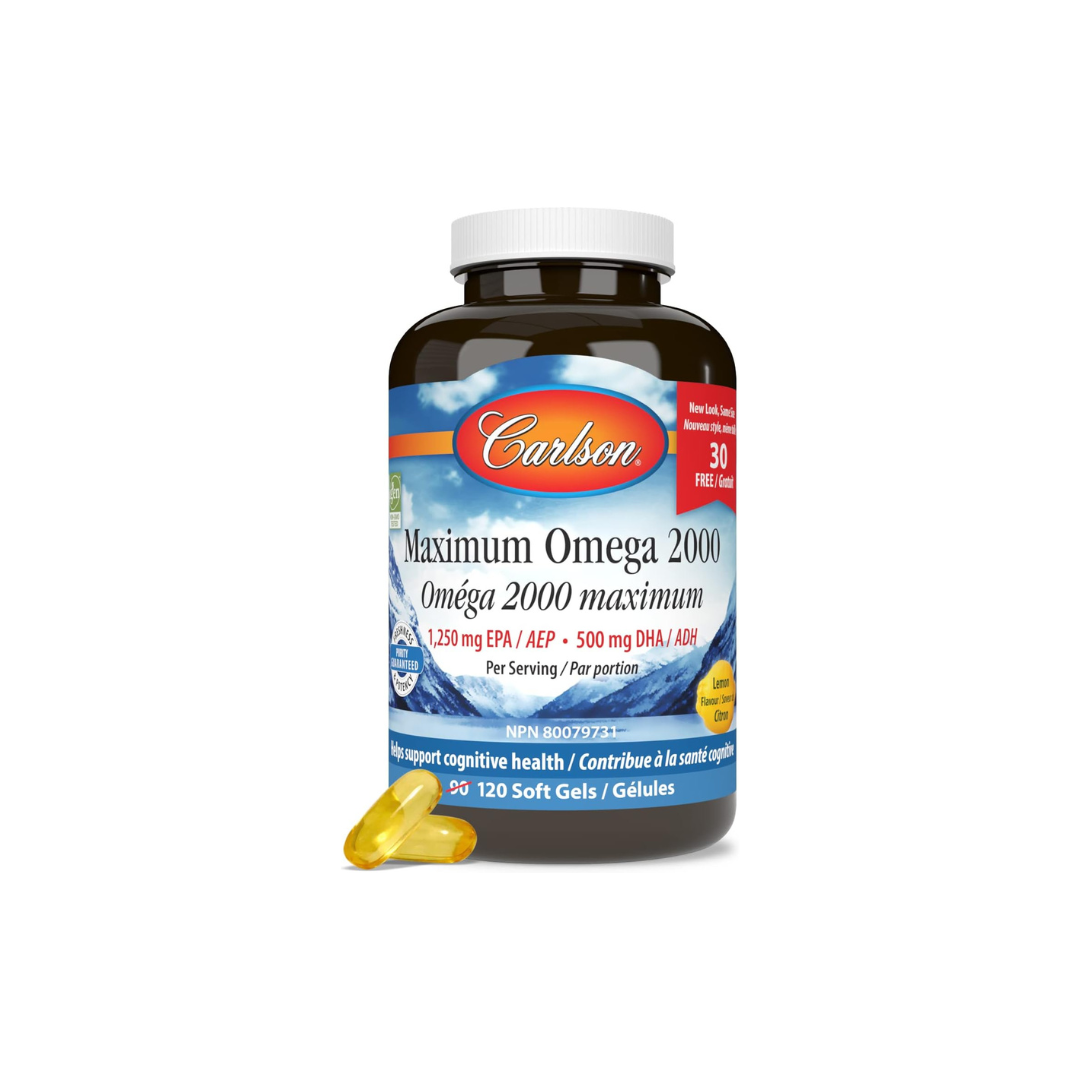Carlson - Maximum Omega 2000, 2000 mg Omega-3 Fatty Acids Including EPA and DHA