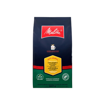 Melitta Colombia Altura Blend Whole Bean Coffee, Rainforest Alliance Certified, Medium Roast, Arabica Beans, 907g