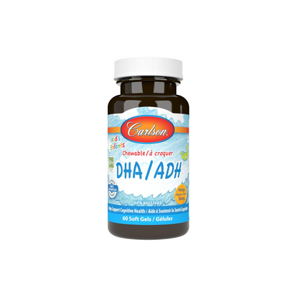 Carlson - Kid's Chewable DHA, 100 mg DHA, Orange, 60 Chewable Softgels