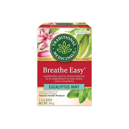 Traditional Medicinals - Breathe Easy Eucalyptus Mint Herbal Tea (Pack of 1)- 16 Tea Bags Total