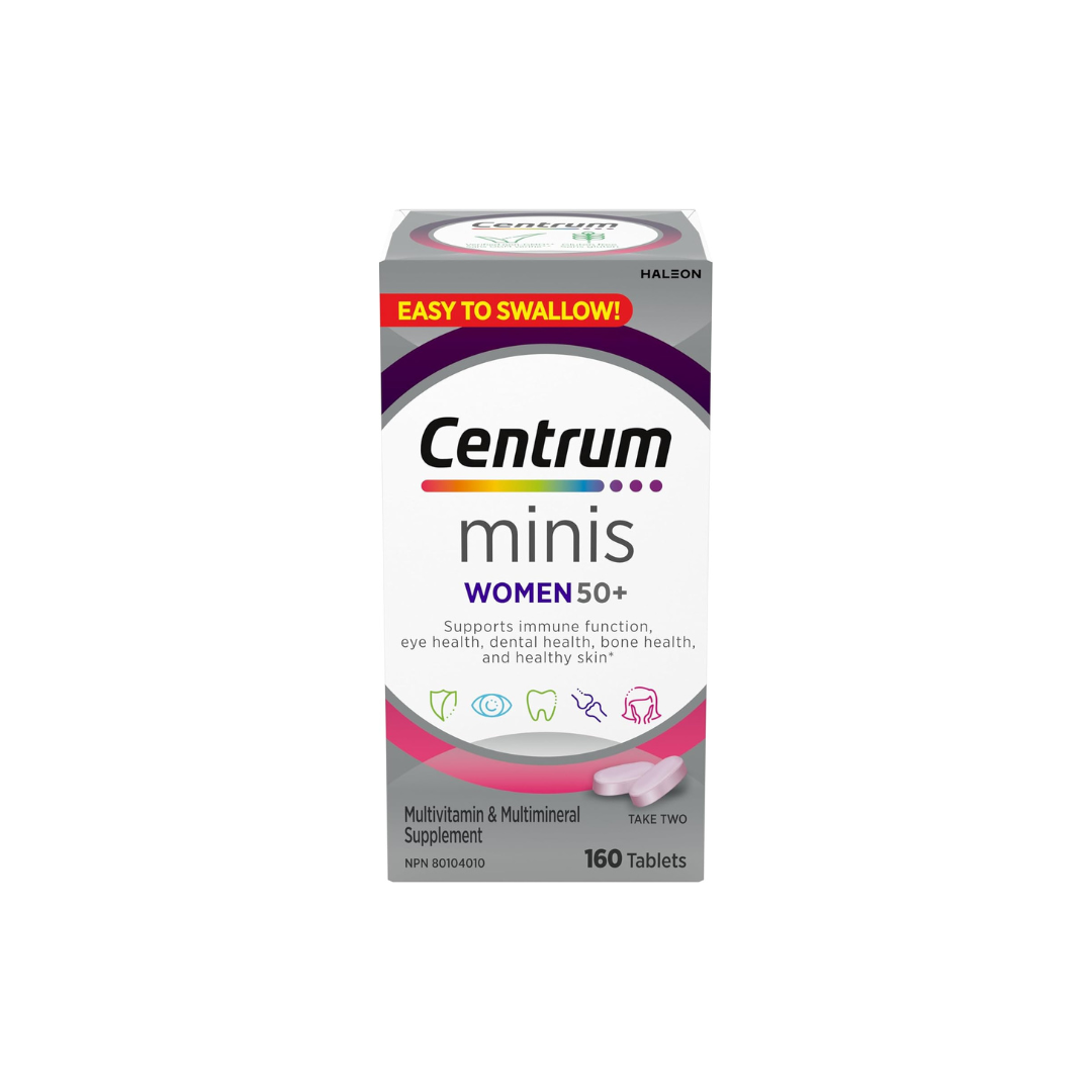 Centrum Women 50 Plus Multivitamins/Minerals Supplement for Women 50+, 160 Mini Tablets