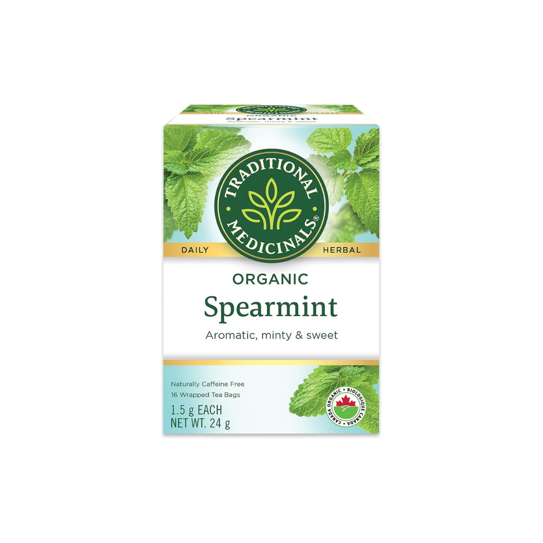 Traditional Medicinals - Organic Spearmint Herbal Tea (Pack of 1) - Refreshing and Minty - 16 Tea Bags Total