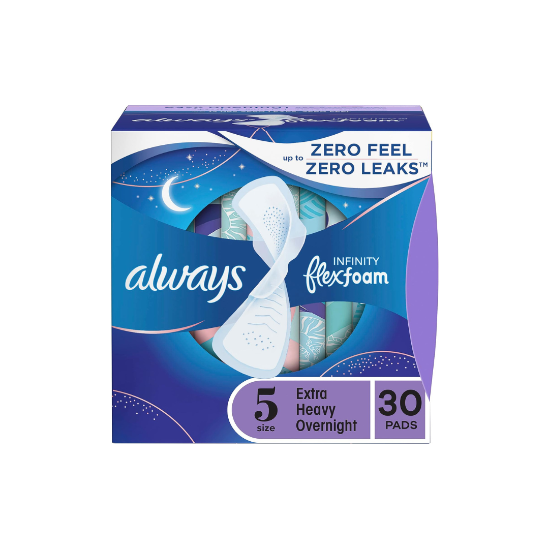 Always, Infinity With FlexFoam Pads For Women, Size 5, 30 Count