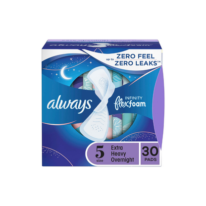 Always, Infinity With FlexFoam Pads For Women, Size 5, 30 Count