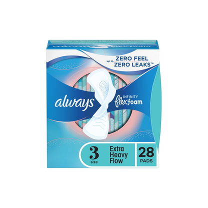 Always, Infinity With FlexFoam Pads For Women, Size 3, 28 Count