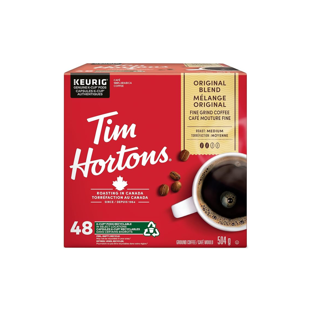 Tim Hortons Original Coffee blend, Single Serve Keurig K-Cup Pods, Medium Roast, 48 Count