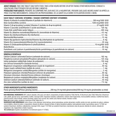 Centrum Performance Multivitamins/Minerals Supplement for Men & Women with Ginseng for Energy, 75 Tablets