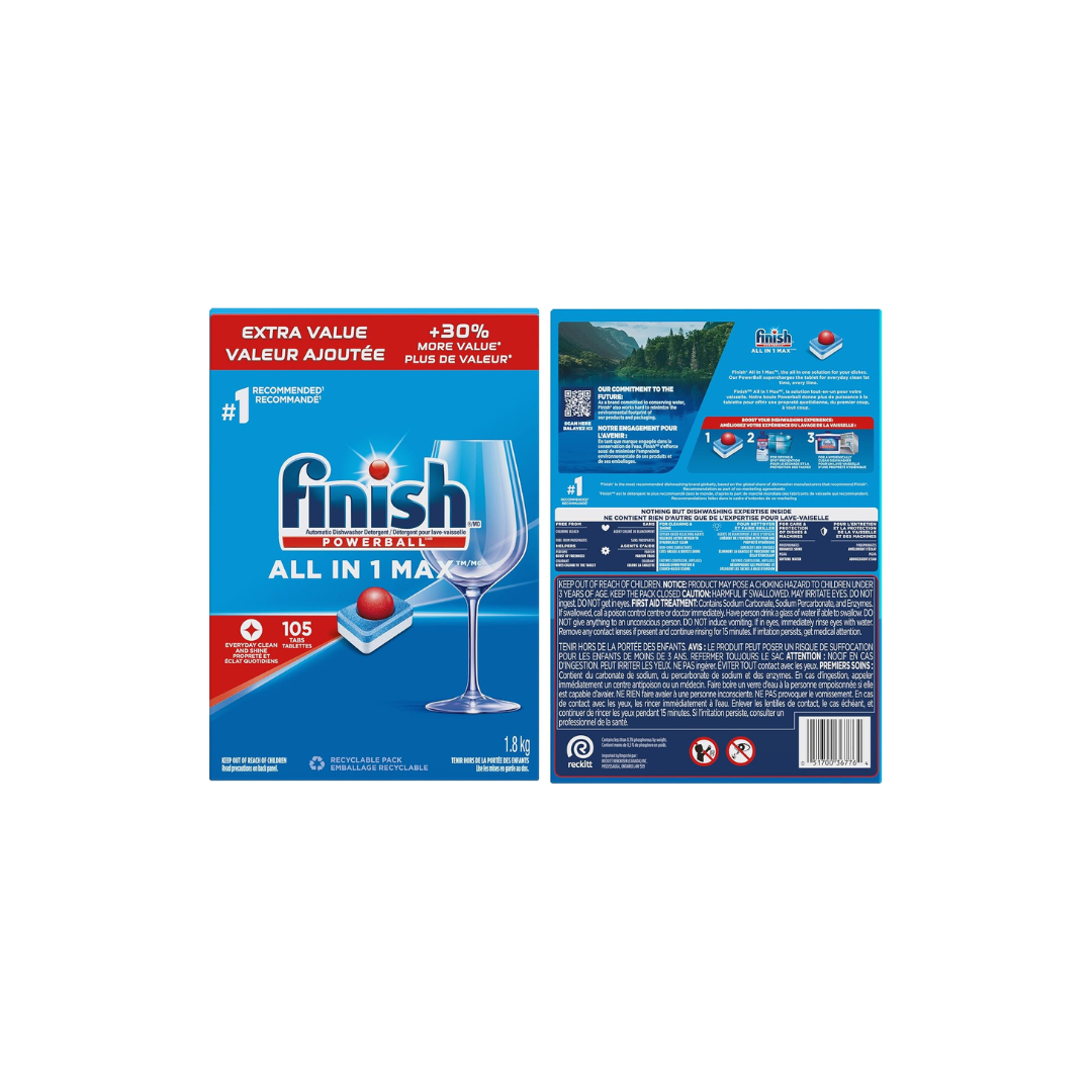 Finish Power Ball All In 1 Max Dishwasher Detergent Pods