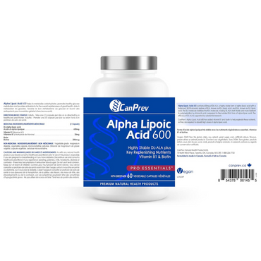 CanPrev - Alpha Lipoic Acid 600mg, 60 v-caps