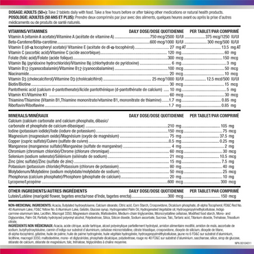 Centrum Men 50 Plus Multivitamins/Minerals Supplement for Men 50+, 160 Mini Tablets