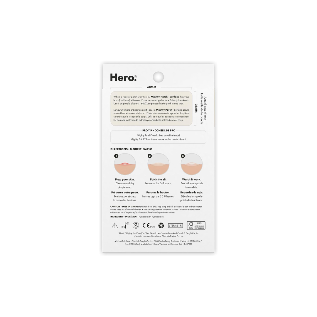 Mighty Patch Surface from Hero Cosmetics - Bigger patch for larger blemish areas (10 Count)