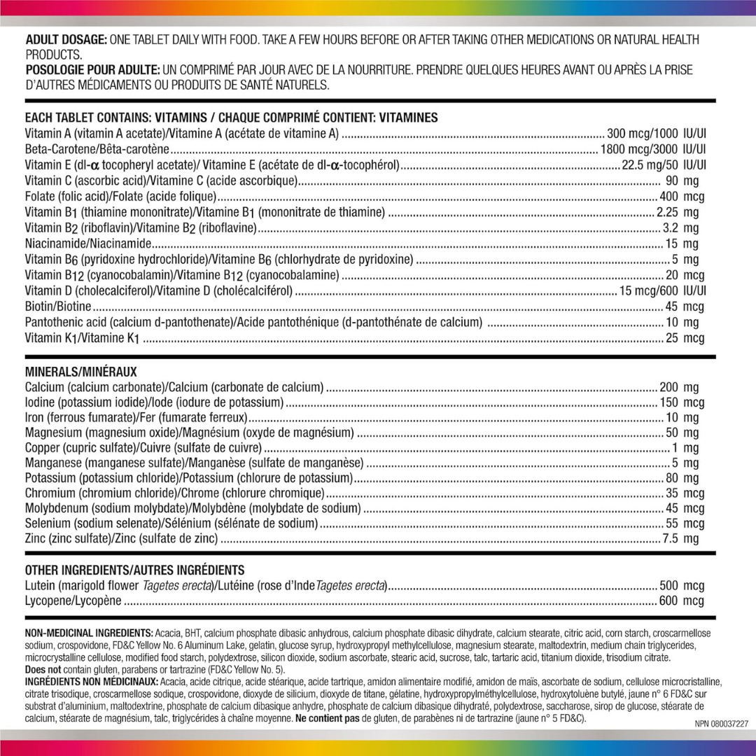 Centrum Adult Forte Essentials Mulitvitamins/Minerals Supplement for Men & Women, 100 Tablets