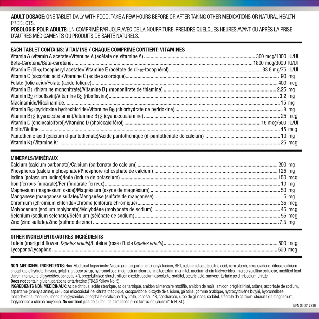 Centrum Adult Select Essentials Multivitamins for Men & Women 50 Plus, 60  Chewables