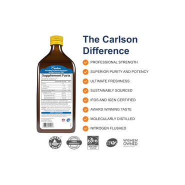 Carlson - The Very Finest Fish Oil, 1600 mg Omega-3s, Lemon, 500 mL (16.9 Fl. Oz)