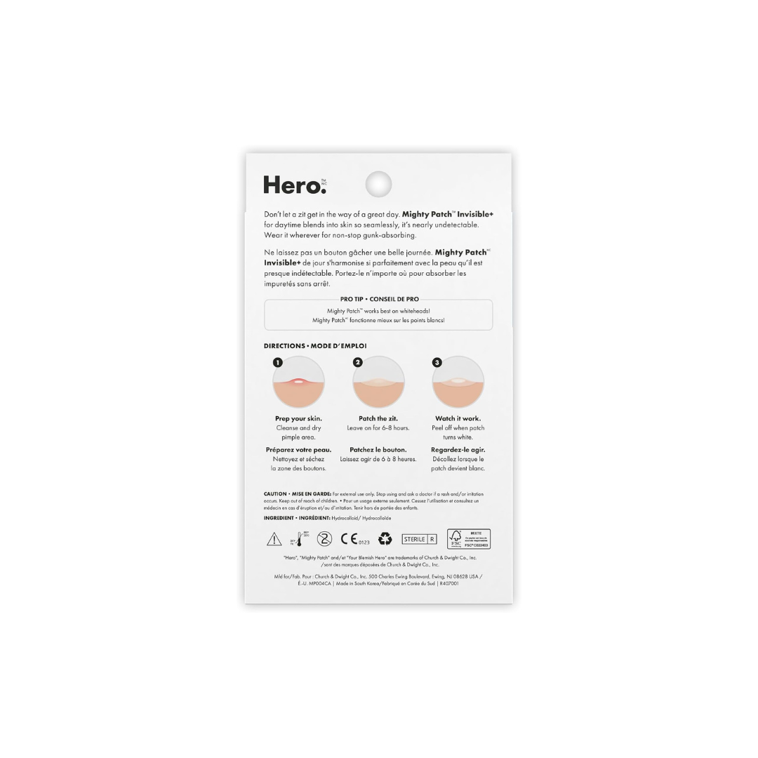 Mighty Patch Invisible+ - Ultra Thin Invisible Hydrocolloid Patch Spot Treatment (39 count)