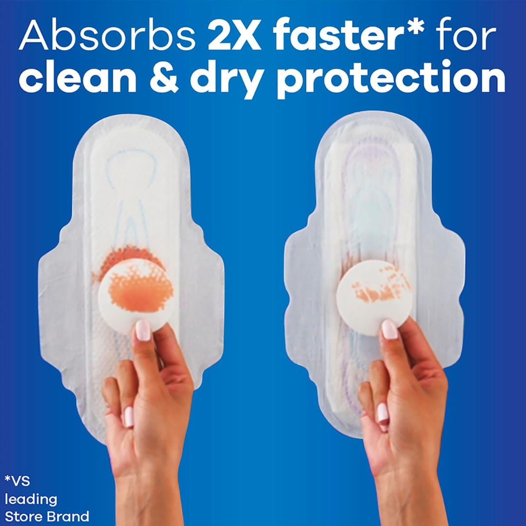 Always, Ultra Thin Pads For Women, Size 2, Long Super Absorbency With Wings, 58 Count