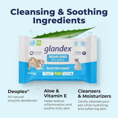 Glandex Dog Wipes Cleansing & Deodorizing