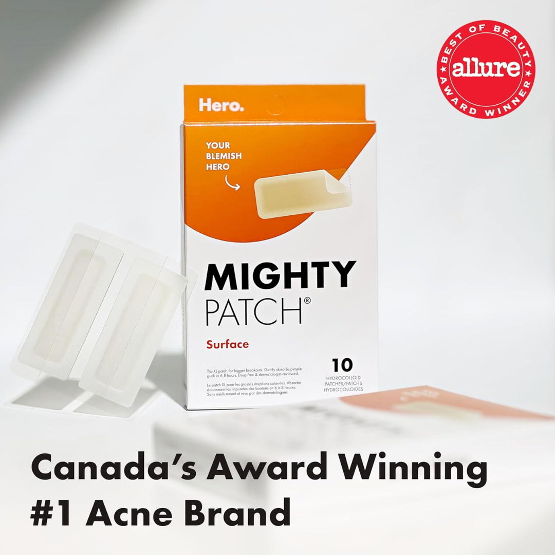 Mighty Patch Surface from Hero Cosmetics - Bigger patch for larger blemish areas (10 Count)