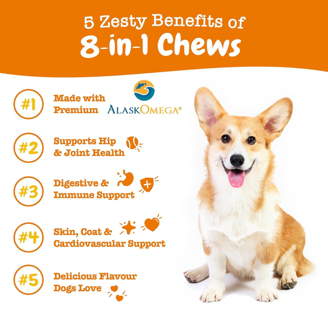 Zesty Paws 8-in-1 Dog Multivitamin Chewables - Digestive & Immune Support