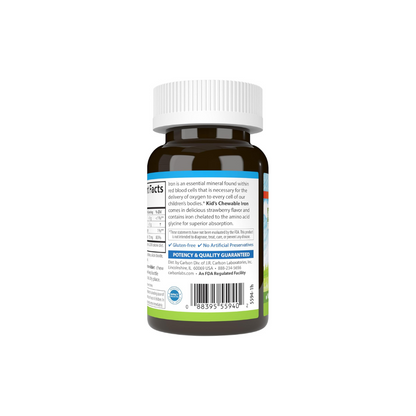 Carlson - Kid's Chewable Iron, 15 mg, Non-GMO, Strawberry, 60 Chewable Tablets