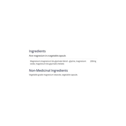 CanPrev Pure Magnesium Bisglycinate 200mg, Gentle, 240 V-Caps