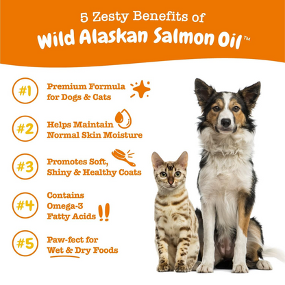 Zesty Paws Wild Alaskan Salmon Oil for Dogs & Cats
