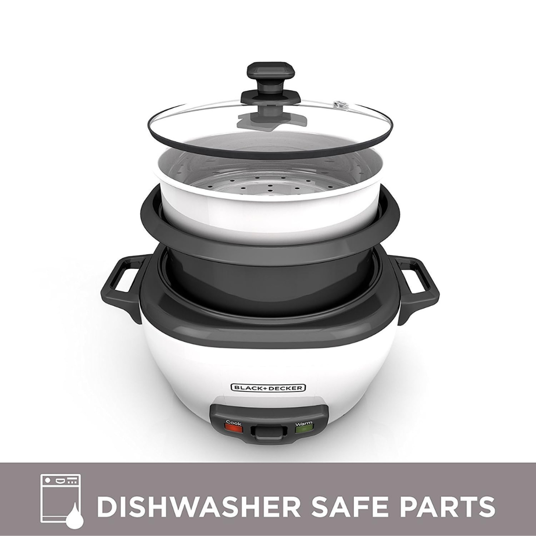 BLACK+DECKER 2-in-1 Rice Cooker & Food Steamer