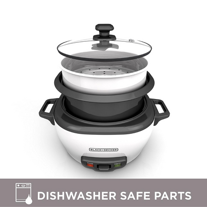 BLACK+DECKER 2-in-1 Rice Cooker & Food Steamer