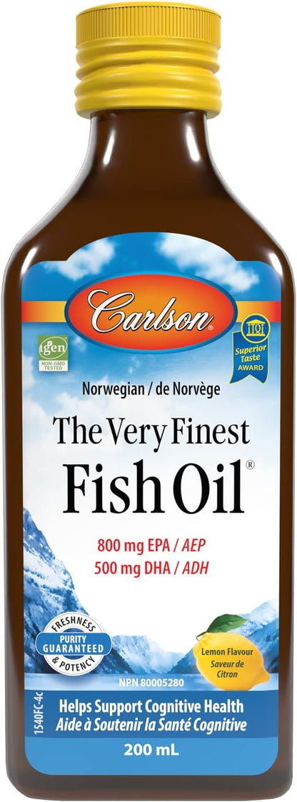 Carlson - The Very Finest Fish Oil Lemon, 200 mL