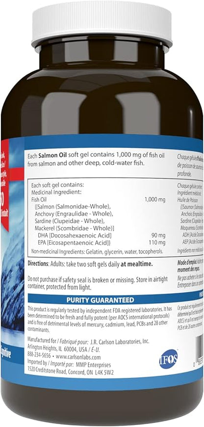 Carlson - Norwegian Salmon Oil, 500 mg, 180+50 Softgels