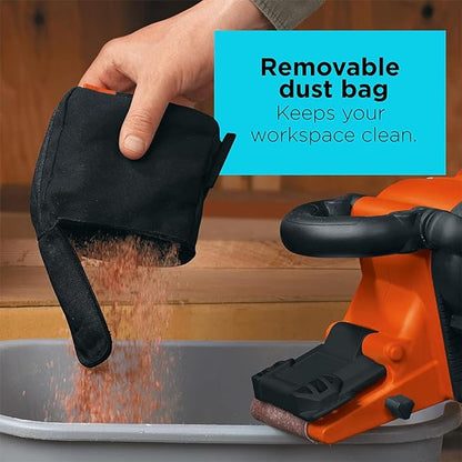 BLACK+DECKER Belt Sander with Dust Bag