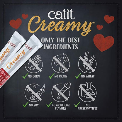 Catit Creamy Chicken & Liver Lickable Cat Treat - 50 Tubes - Mega Pack