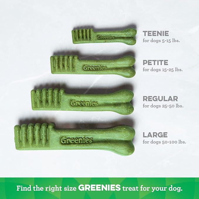 GREENIES Adult Dog Treats Original TEENIE Natural Dental Care, (130 Treats) 36oz. Pack