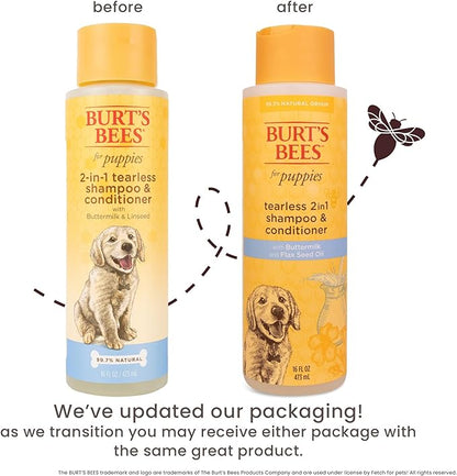 Burt's Bees for Puppies Natural Tearless 2 in 1 Shampoo and Conditioner