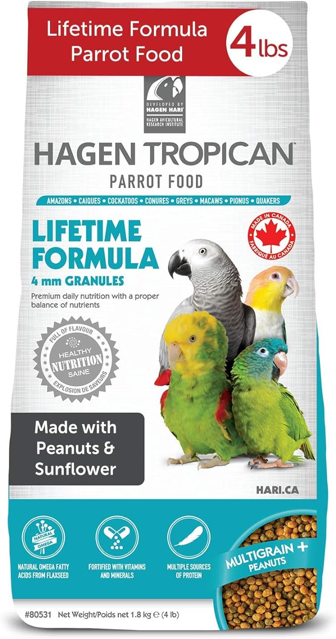 Tropican Lifetime Formula Granules for Parrots - 1.8 kg (4 lb)